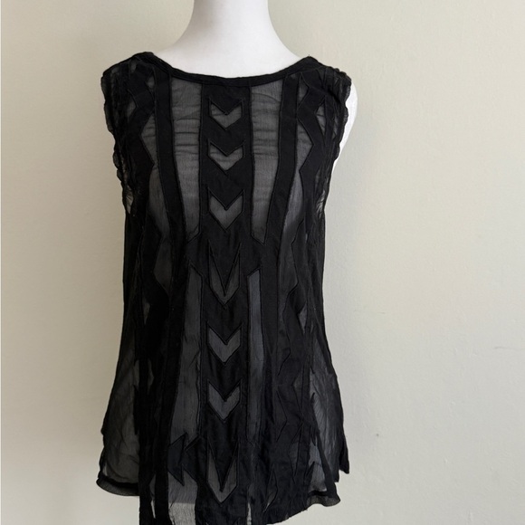 Anthropologie Element Sheer Black Sleeveless Top. Women’s Size Medium - Picture 2 of 8